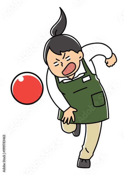 Obraz 防犯カラーボールを投げる店員_カラー