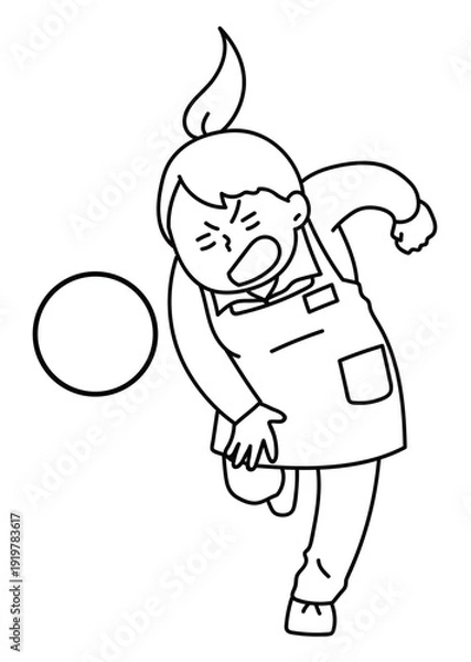 Obraz 防犯カラーボールを投げる店員_線画