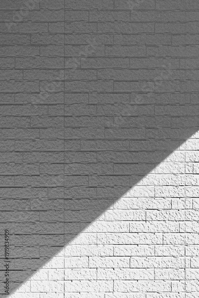 Obraz 白い壁に落ちる真っ直ぐな影