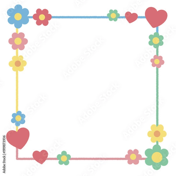 Obraz frame with flowers