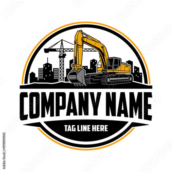 Obraz Excavator Vector Logo, vector illustration