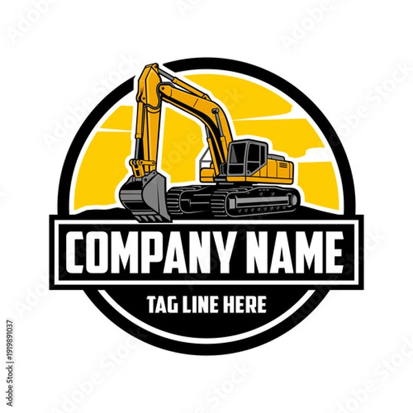 Obraz Excavator Vector Logo, vector illustration