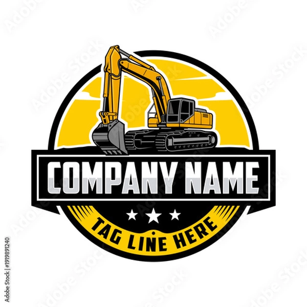 Obraz Excavator Vector Logo, vector illustration
