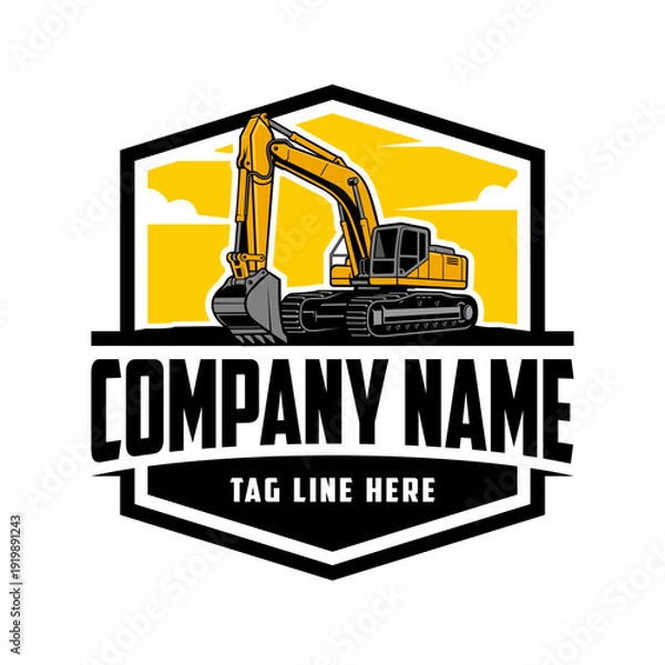 Obraz Excavator Vector Logo, vector illustration