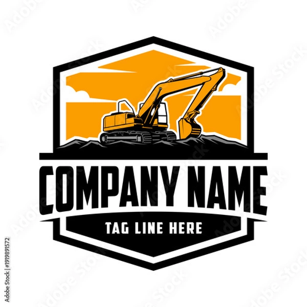 Obraz Excavator Vector Logo, vector illustration