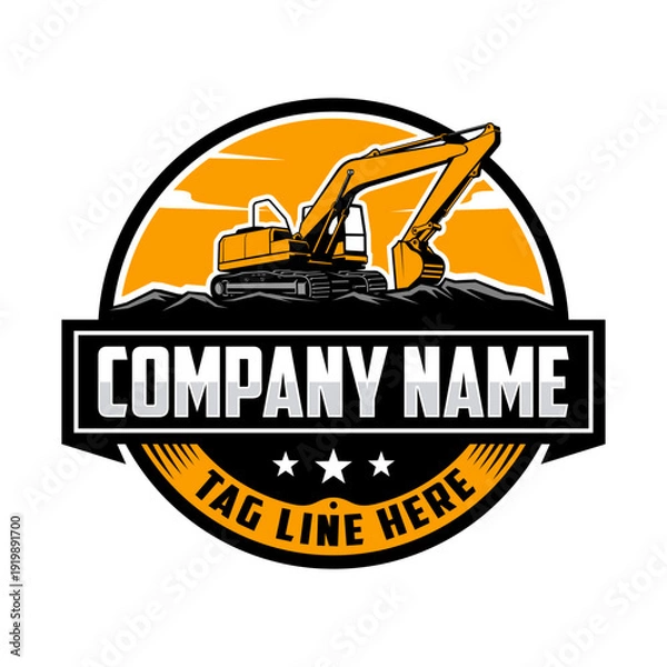 Obraz Excavator Vector Logo, vector illustration