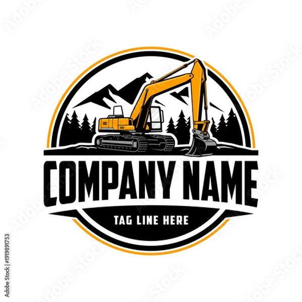 Obraz Excavator Vector Logo, vector illustration