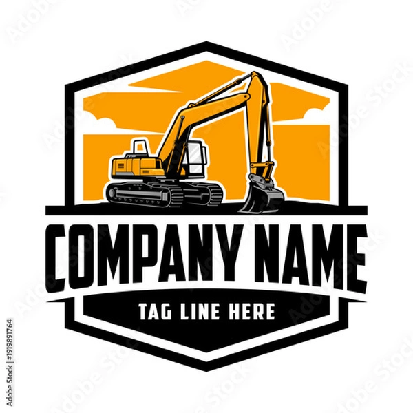 Obraz Excavator Vector Logo, vector illustration