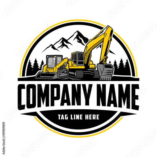 Obraz Excavator Vector Logo, vector illustration