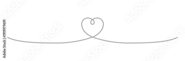 Obraz ハートのライン装飾・シンプルで可愛いベクター素材