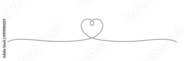 Obraz ハートのライン装飾・シンプルで可愛いベクター素材