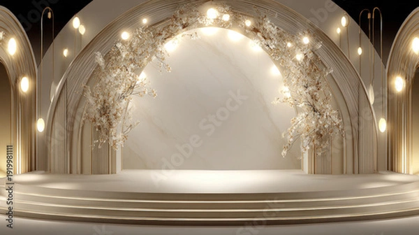 Obraz Stage Arch Gold Circle Backdrop