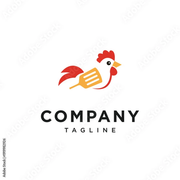 Obraz Chicken Spatula Simple Logo Vector