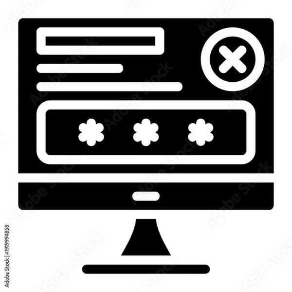 Fototapeta Wrong Pasword Icon