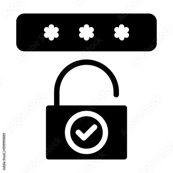 Fototapeta Valid Pasword Icon