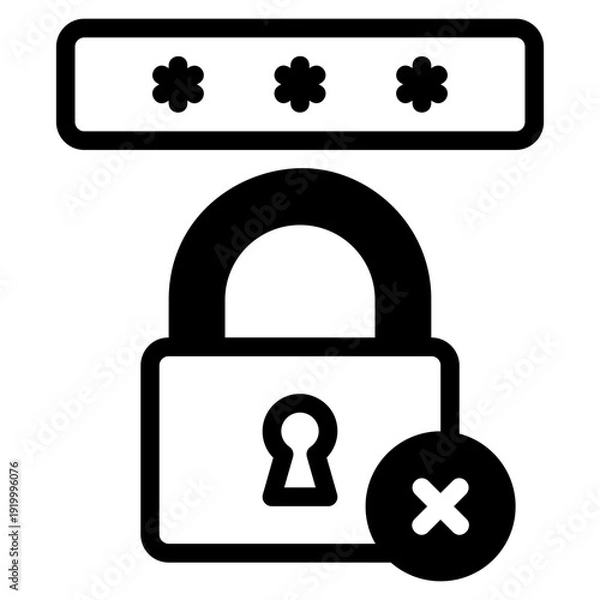 Fototapeta Wrong Pasword Icon