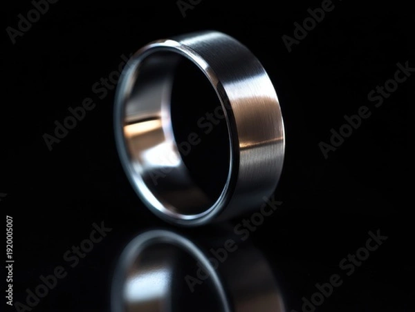 Obraz metal ring isolated isolated on a black background