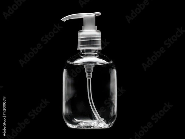Obraz hand sanitizer bottle isolated on a black background
