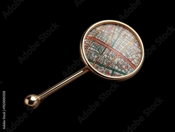 Obraz map pin prop isolated on a black background