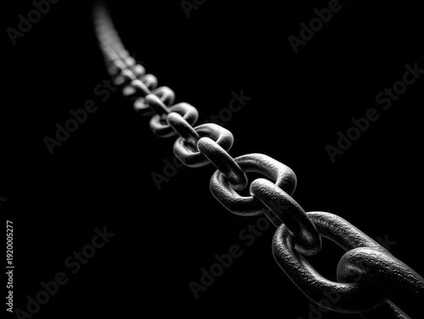 Obraz chain segment isolated on a black background