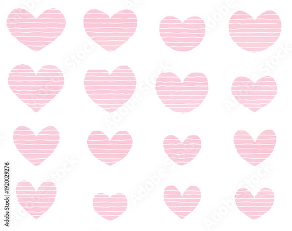 Obraz ボーダーピンクのハートアイコン