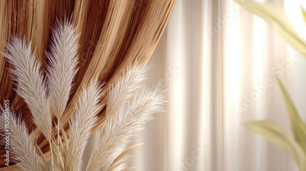 Obraz Plant Decor with Pampas Grass by Window