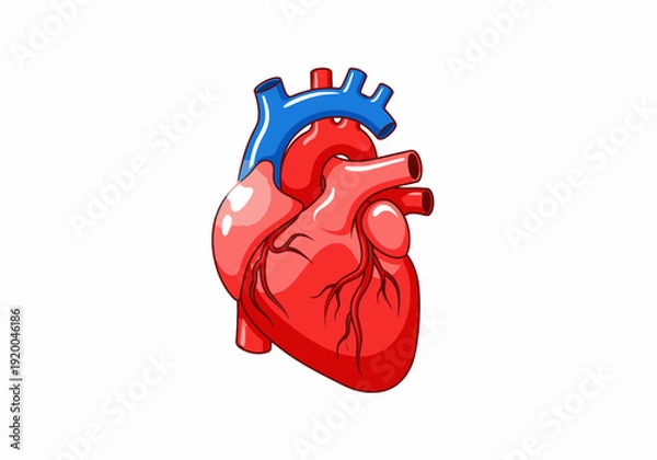 Obraz Human Heart with Mechanical Cogwheel Attachment.