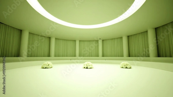 Obraz Center Circular Room Lit by Ring Light