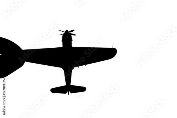 Obraz 指でつままれたシルエットのプロペラ戦闘機