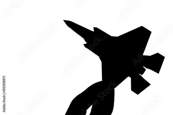 Obraz 反戦、シルエットのジェット戦闘機
