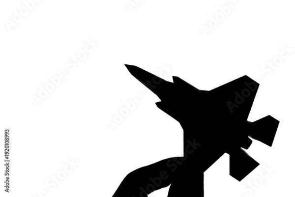 Obraz 反戦、シルエットのジェット戦闘機