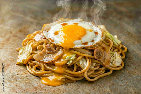 Obraz 目玉焼きのせソース焼きそば