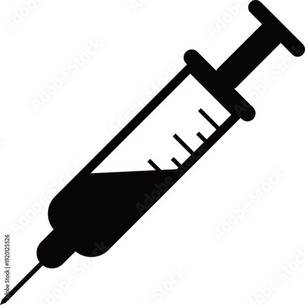Obraz シンプルな注射器のイラスト