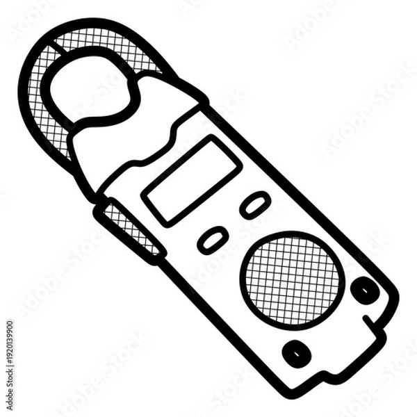 Obraz simple digital ampere pliers vector, editable lines