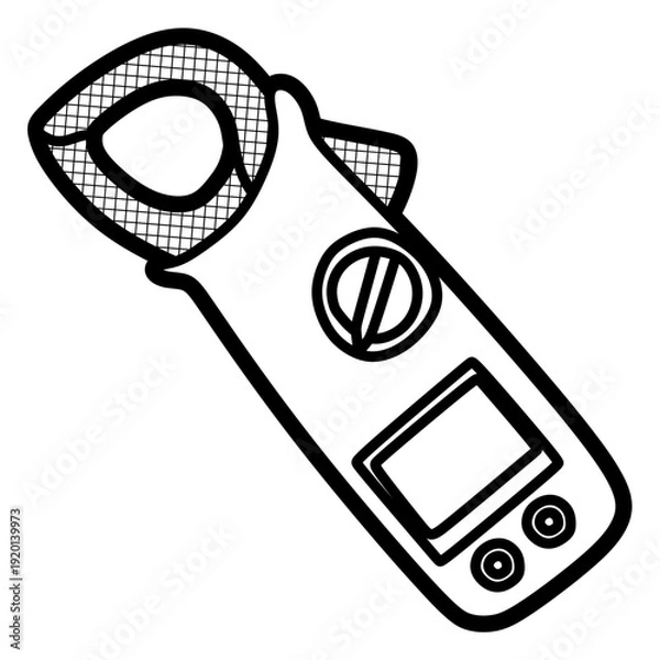 Obraz ampere pliers electrical tool vector, editable lines