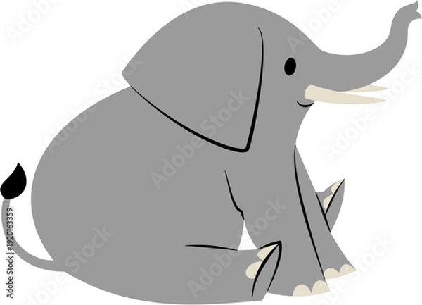Obraz Cartoon Elephant Sitting Down.