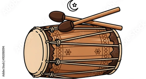 Obraz Vector minimal detailed style Ramadhan Islamic drum