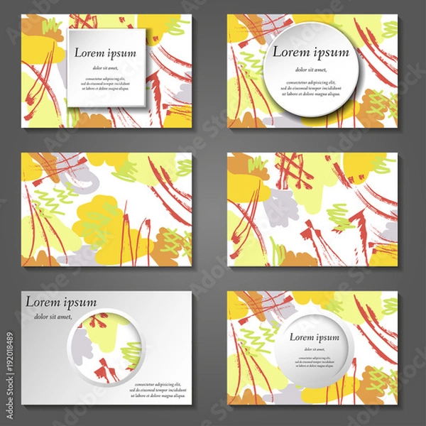 Fototapeta Minimal vector artistic painted design set. 