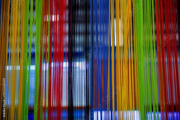 Obraz Vibrant Multicolor Vertical Threads Abstract Background Pattern