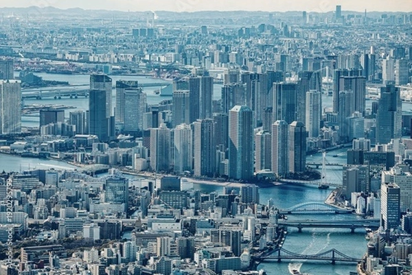 Obraz 東京都、湾岸エリアの高級タワーマンション群