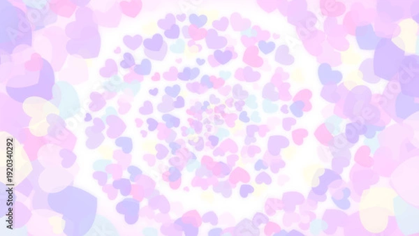 Obraz カラフルなハートが渦巻く可愛い背景