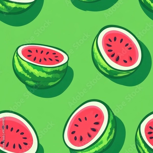 Fototapeta watermelon seamless pattern background illustration
