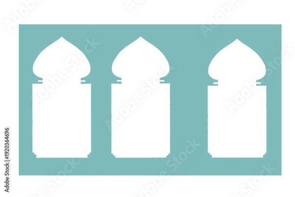 Obraz collection of mosque door elements without background