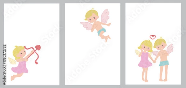 Obraz かわいい天使のベクターイラスト-グリーティングカード