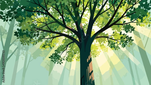 Obraz Tree with green leaves