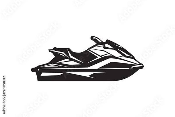 Obraz Jet ski silhouette on white background