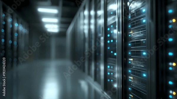 Obraz Server Rack in Dim Data Center