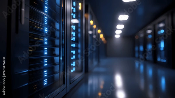 Obraz Server Rack in Dim Data Center