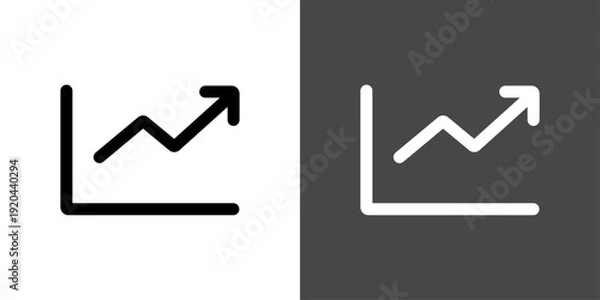 Obraz シンプルな折れ線グラフアイコン　矢印