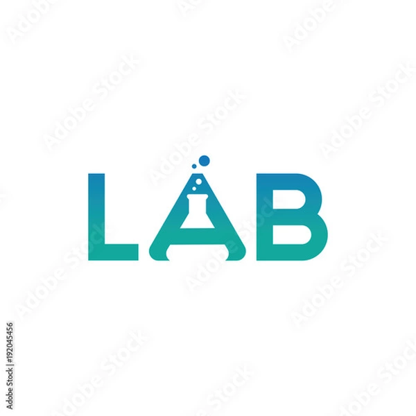 Fototapeta Lab logo vector design, logotype lab